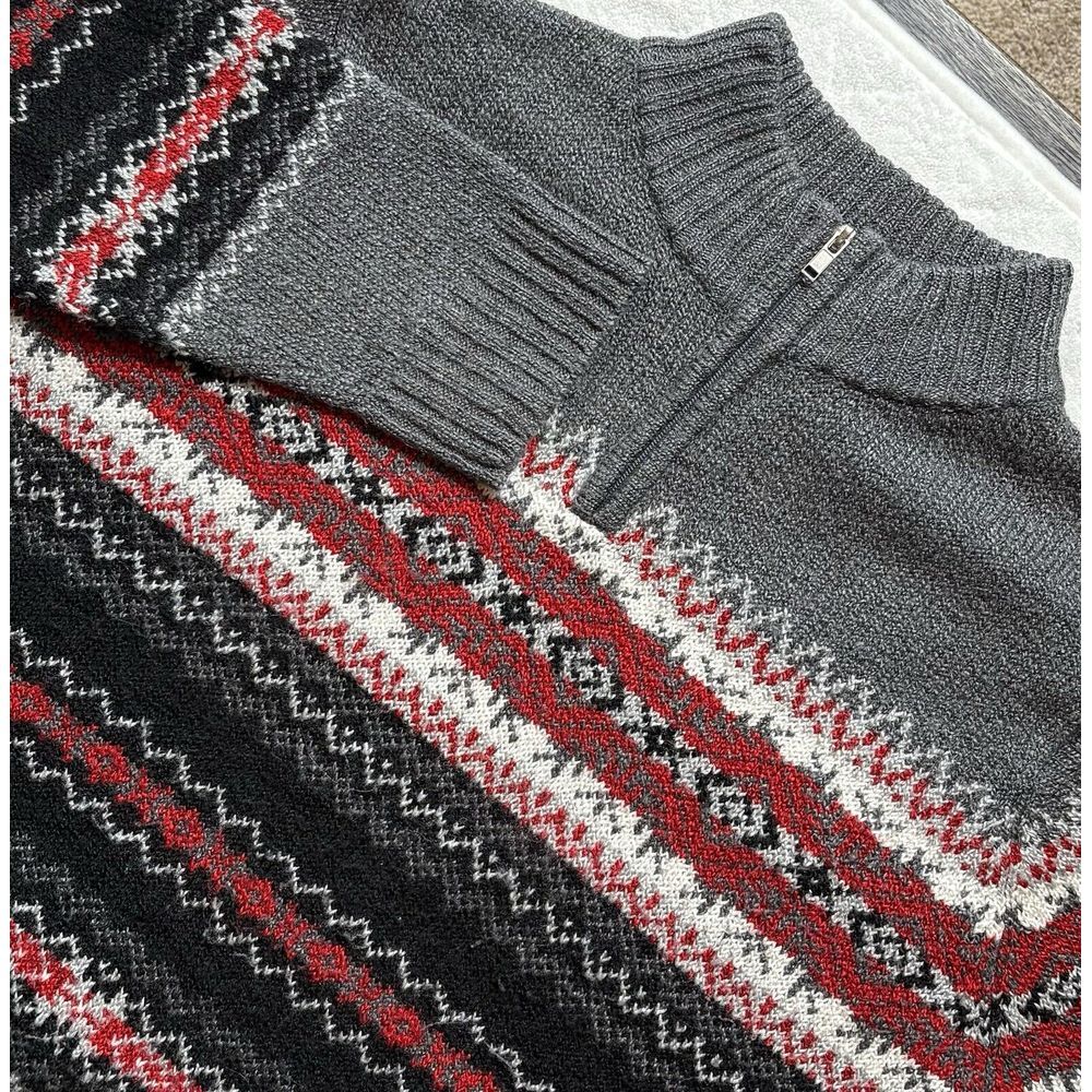 Carolyn Taylor Sweater Medium Women's 1/4 Zip Fair Isle Winter Pullover -‎ 356